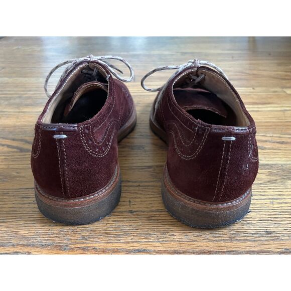 BRUNELLO CUCINELLI Maroon Suede Oxford Wingtip Brogue Derby Shoes  Mens Size 43 main image 4